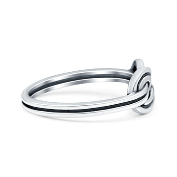 Infinity Oxidized Band Solid 925 Sterling Silver Thumb Ring (6mm)